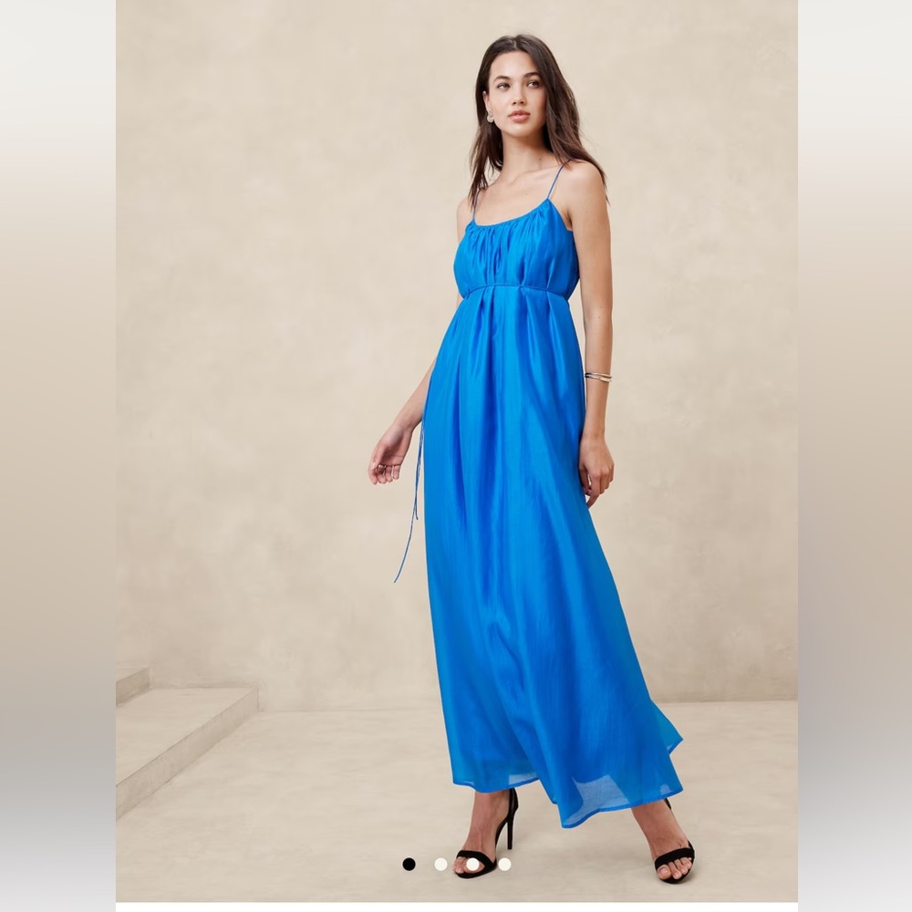 NWT- Banana Republic -ORGANZA TIE-WAIST MAXI DRESS